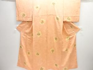 絞り　破れ色紙に菖蒲模様小紋着物